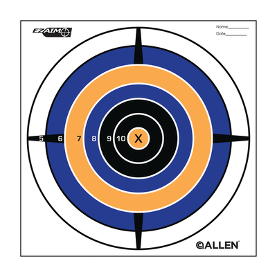 Allen 122512 15246 EZ Aim Paper Black/Orange/White Bullseye 8x8 26 Pk Target 