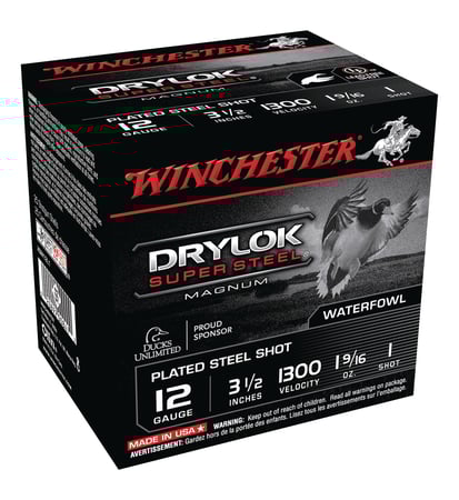Drylok Super Steel Magnum Waterfowl Loads Plated12 Gauge 3.5 Inch 1300 FPS 1.5625 Ounce 1 Steel Shot