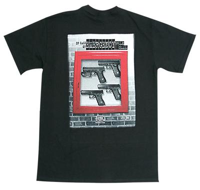 Black Short Sleeve T-Shirt With In Case of Emergency Slogan Size Large