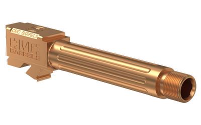 Barrel, 9MM, Bronze TiCN Finish, Hexagonal Boron Nitride Bore & Chamber, 416R Steel, Fluted, Threaded 1/2x28, Thread Protector Included, Fits Gen3 & Gen4 Glock 19 75523