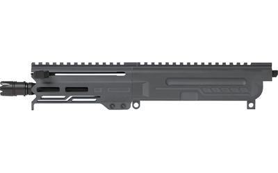 DISSENT, Complete Upper Receiver, 5.7X28MM, 6.5" Threaded Barrel, 1/2x28, CMMG Zeroed Linear Compensator, Cerakote Finish, Sniper Gray, M-LOK Free Float Handguard, Fits AR-15/CMMG MK57 Lower Receiver, Includes 1913 Picatinny Rail End Plate 57BA8AE-SG