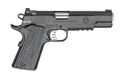 Range Officer Elite, Operator, Semi-automatic, 1911, Full Size, 45 ACP, 5" Match Grade Barrel, Steel Frame, Black T Finish, G10 Black Grips, 2-7Rd Magazines, Ambidextrous Thumb Safety, Fiber Optic Front Sight and Tactical Ledge Rear Sight, Range Bag PI91