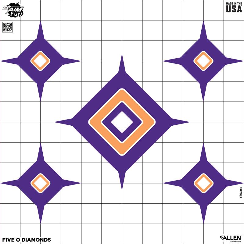 Dialing in More Fun EZ Aim, Paper Target, 9 Pack, 12"x12", Assorted Colors 15641