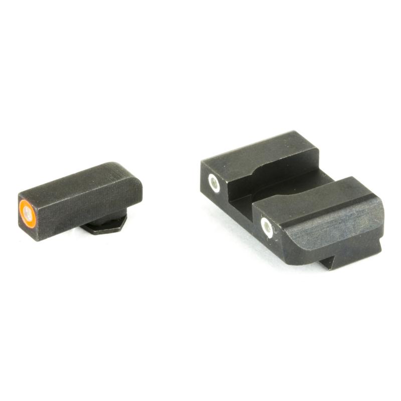Tritium Front/Rear Combo Sights Green Dot White Outline Rear and Green Dot Orange Outline Front For Glock 17-39