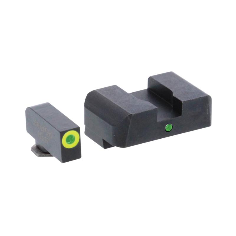 Pro i-dot Set For Glock 17/19 Front ProGlo Green Tritium With Lime Outline Single Dot Green Rear Sight