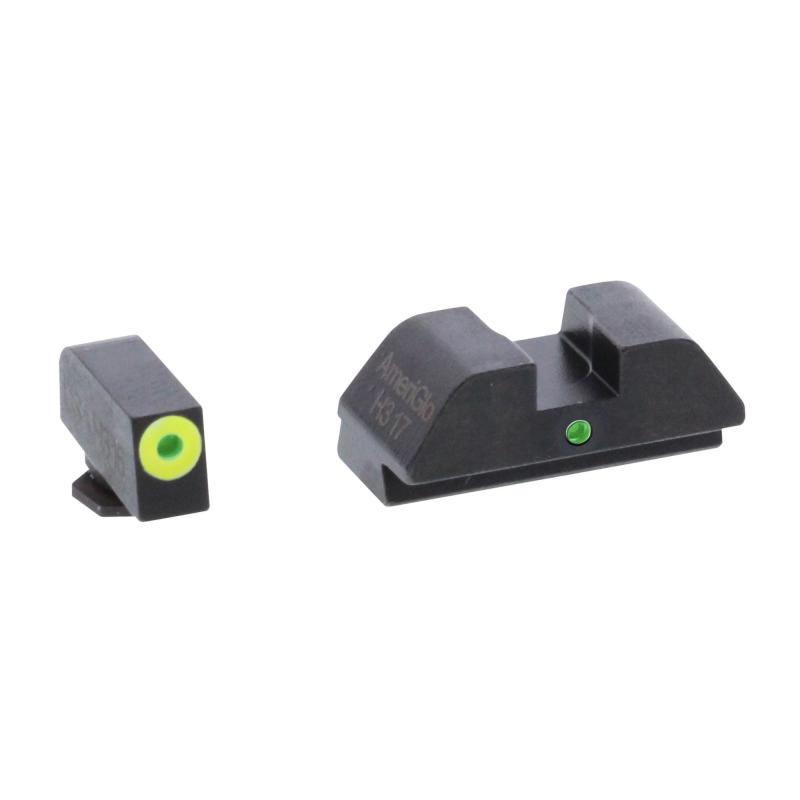 Pro i-dot Set For Glock 42/43 Front ProGlo Green Tritium With Lime Outline Single Dot Green Rear Sight