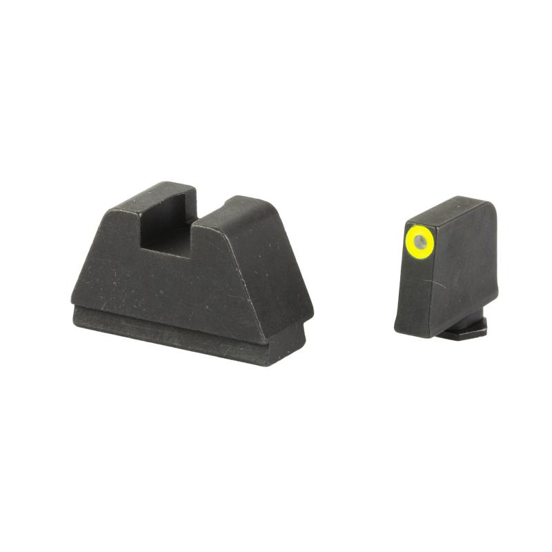Optic Compatible Sets for Glock, Fits All Glocks, 3XL Tall, Green Tritium with LumiGreen Outline, .365" Front and .451" Rear, Black Rear Sight GL-691