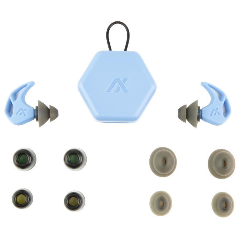 X20, Earplugs, Slate Blue, Includes (3) Silicon Tips, (2) Foam Tips and Pocket Carry Case X20-BLUE