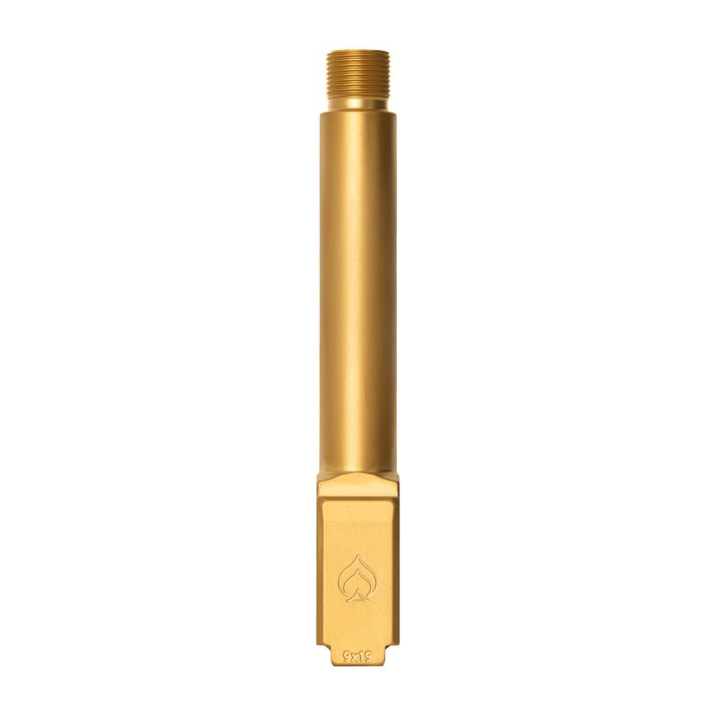 Premium Series, 9MM, 4.5" Threaded Barrel, 1/2x28, For Glock 19 Gen 3-5, PVP Finish, Gold BAPSG195T1G