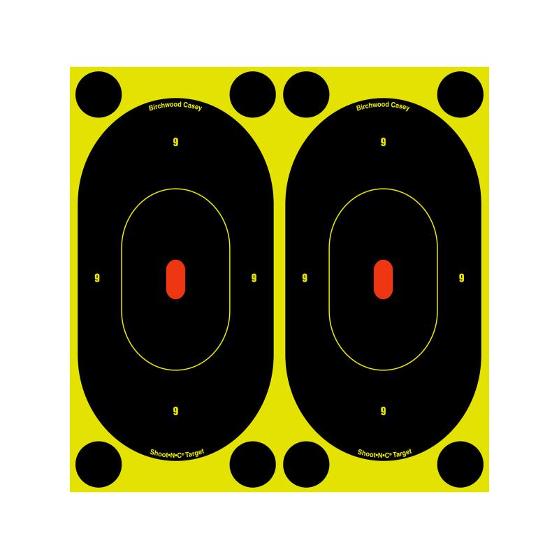 Shoot-N-C 7 Inch Oval Silhouette 12 Targets 48 Pasters