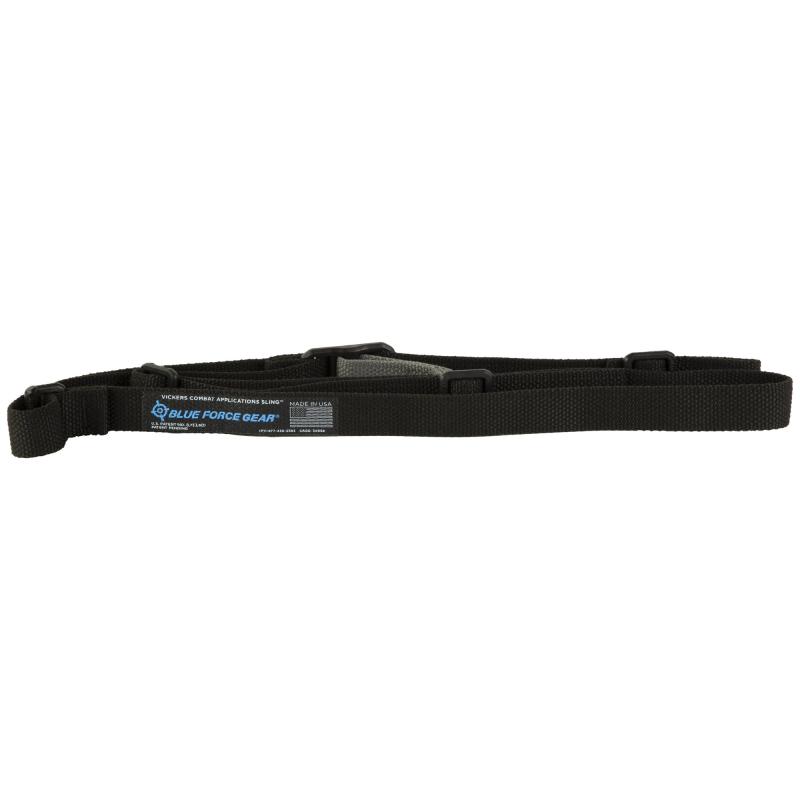 Vickers ONE Sling, 2-Point Combat Sling, 54" with Adjuster Tightened, Black, 1" Webbing, No Quick Release, Attached with TriGlide instead of Loop Lock, Hardware Not Included VCAS-100-OA-BK