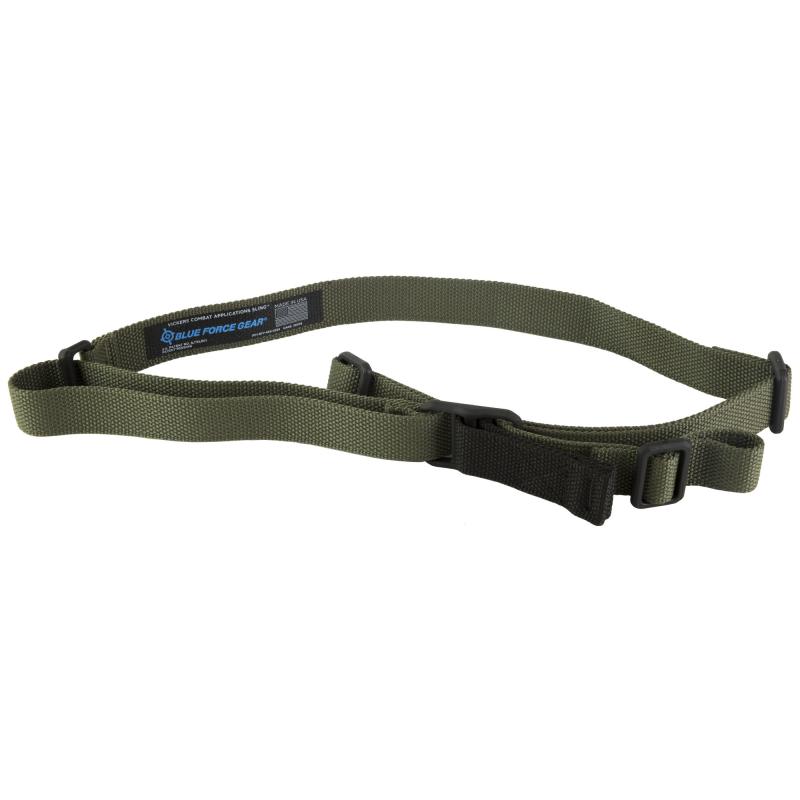 Molded Acetal Adjuster, No Quick Release Attached with TriGlide instead of Loop Lock, Sling, Green, 2-Point Combat Sling, Matte VCAS-125-OA-RG