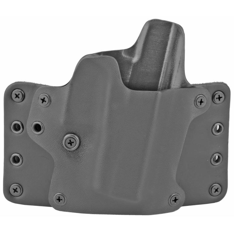 Leather Wing OWB Holster, Fits Glock 43X, Right Hand, Black Kydex & Leather, 1.75" Belt Loops, 15 Degree Cant 115996