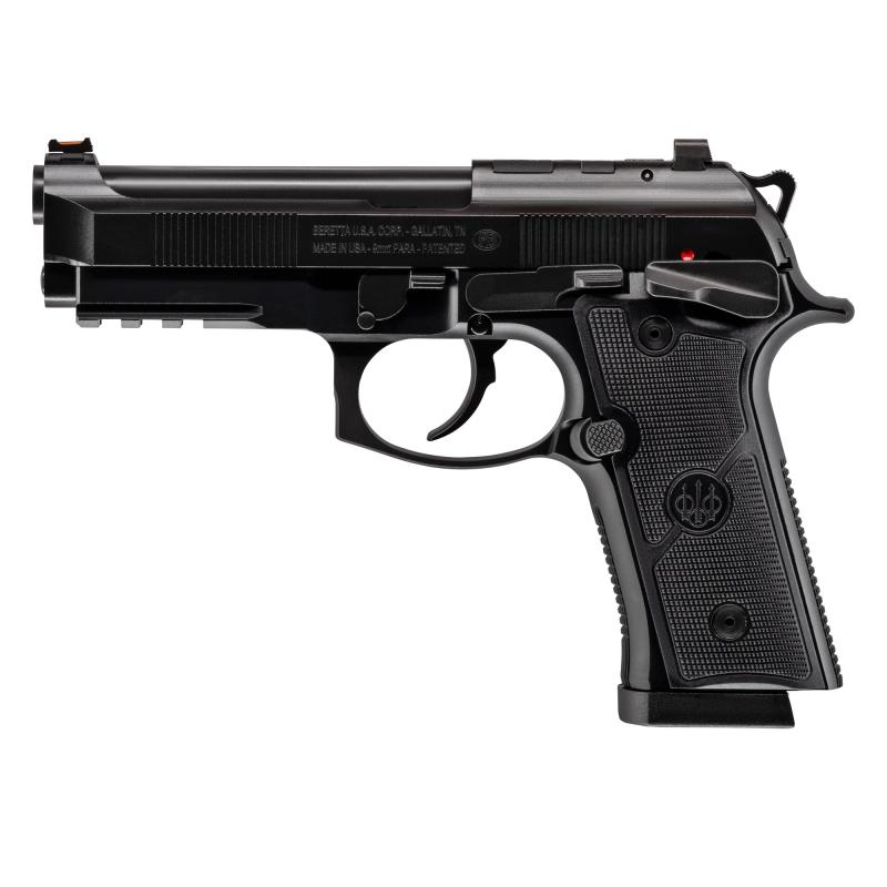 92GTS, Centurion, Double Action/Single Action, Semi-automatic, Metal Frame Pistol, Full Size, 9MM, 4.25" Barrel, Cerakote Finish, Black, 3-Slot Picatinny Rail, 92X Grip Panel Texturing, Ambidextrous Frame Mounted Decocker, Fiber Optic Front Sight, 10 Rou