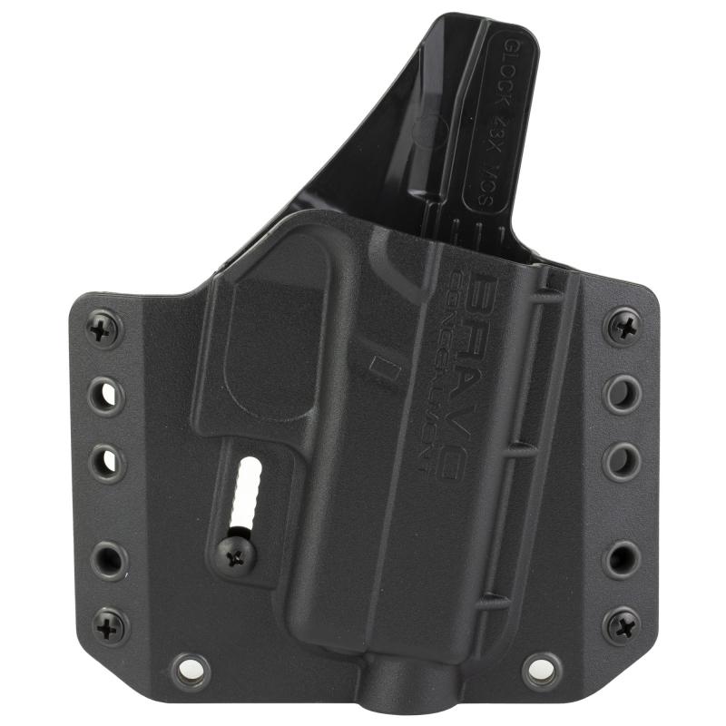 BCA, OWB Concealment Holster, 1.5" Belt Loops, For Glock 43/43X/43X MOS, Right Hand, Black, Polymer, Does not fit Glock 48 BC10-1028