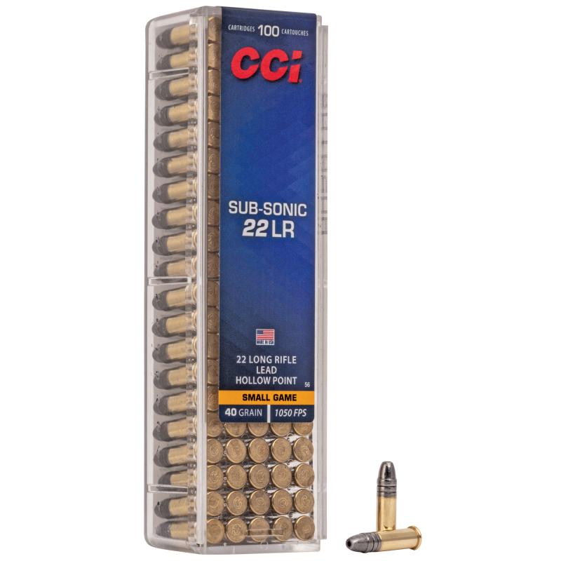 CCI Sub-Sonic |.22 Long Rifle 40 Grain Sub-Sonic Lead Hollow Point 1050 FPS