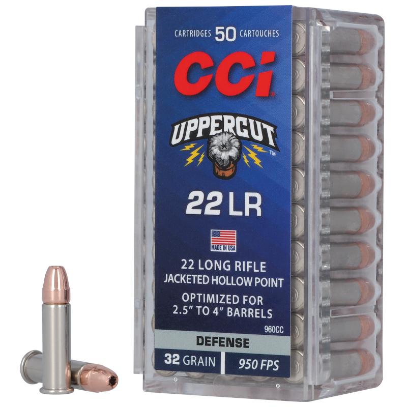 Uppercut, 22 Long Rifle, 32 Grain, Copper Plated Hollow Point, 50 Round Box 960CC