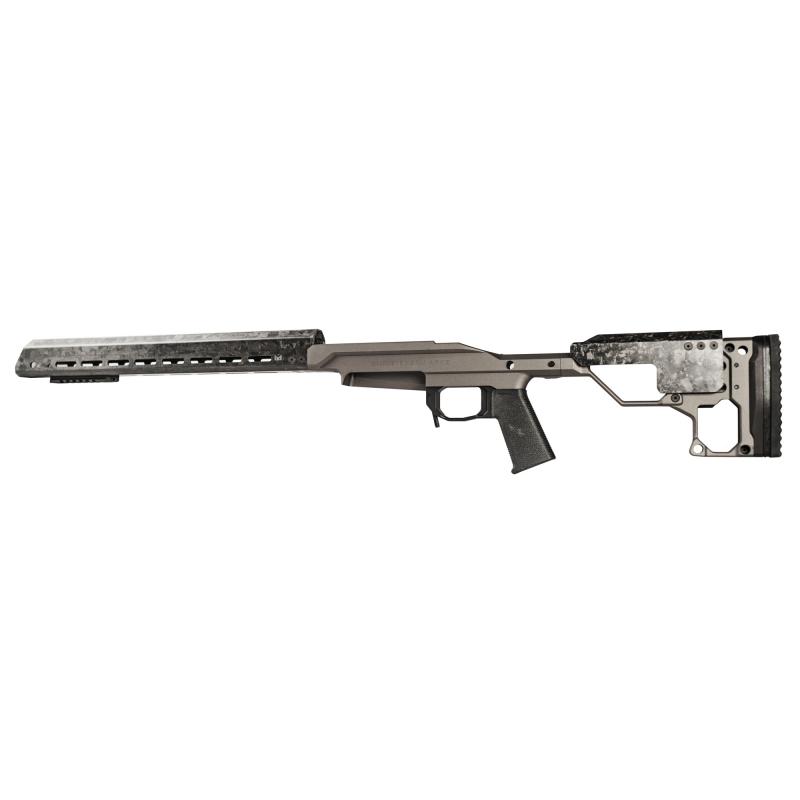 Modern Precision Rifle Chassis, Tungsten Anodize, Fits Remington 700 Long Action, 17" M-Lok Forend 810-00001-24