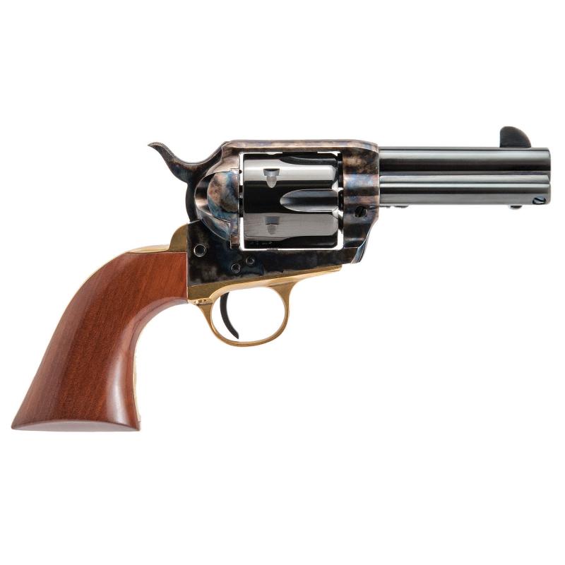 Pistolerol, Single Action, 9MM, 3.5" Barrel, Steel, Color Case Hardened Finish, Walnut Grips, Fixed Sights, 6 Rounds PPP9MM3.5