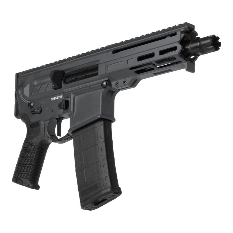 Dissent MK4, Semi-automatic Pistol, 300BLK, 6.5" Barrel, Cerakote Finish, Sniper Gray, CMMG Zeroed Linear Compensator, 5.5" Free Float M-LOK Handguard, Zeroed Pistol Grip, 1913 Picatinny Rail End Cap, Manual Safety, 30 Rounds, 2 Magazines 30A0E33-SG