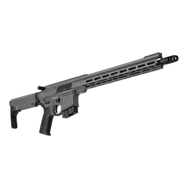 Resolute MK3, Semi-automatic Rifle, 308 Winchester, 16.1" Barrel, Threaded 5/8x24, ZEREOED Muzzle Brake, Cerakote Finish, Tungsten, 15" Free Float M-LOK Handguard, ZEROED Polymer Grip, CMMG Ripstock, Manual Safety, 20 Rounds, 1 Magazine 38A4D0C-TNG