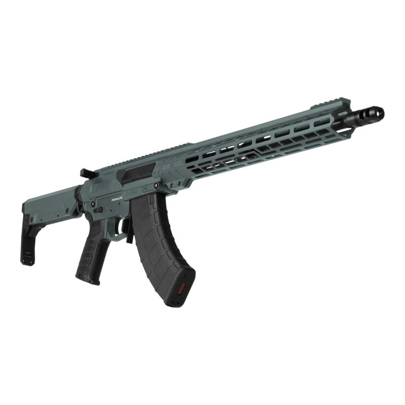 Resolute MK47, Semi-automatic Rifle, 7.62X39, 16.1" Barrel, Threaded 5/8x24, ZEREOED Muzzle Brake, Cerakote Finish, Charcoal Green, 15" Free Float M-LOK Handguard, ZEROED Polymer Grip, CMMG Ripstock, Manual Safety, 30 Rounds, 1 Magazine 76AC20A-CG