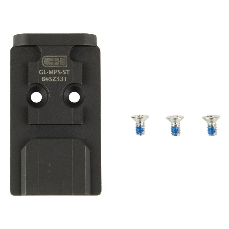 V4, Optic Mounting Plate, Fits Glock MOS, Steiner MPS, Anodized Finish, Black GL-MPS-ST