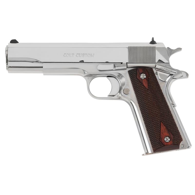 Custom Colbalt Blue, 38 Super, 5" Barrel, Full Size 1911, Blued, High Bright Polished Slide and Frame, G-10 Blue Rampant Colt Grips, 9Rd 01073BST-DB