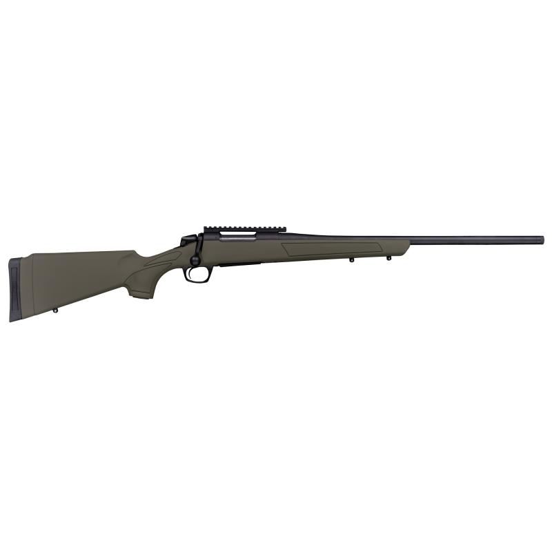 Cascade, Bolt Action Rifle, 22-250 Remington, 22" Threaded Barrel, 5/8X24 Thread Pattern, Cerakote Finish, Graphite Black, Synthetic Stock, Olive Drab Green, 0 MOA Picatinny Rail, 1 Magazine, 4 Rounds CR3908G