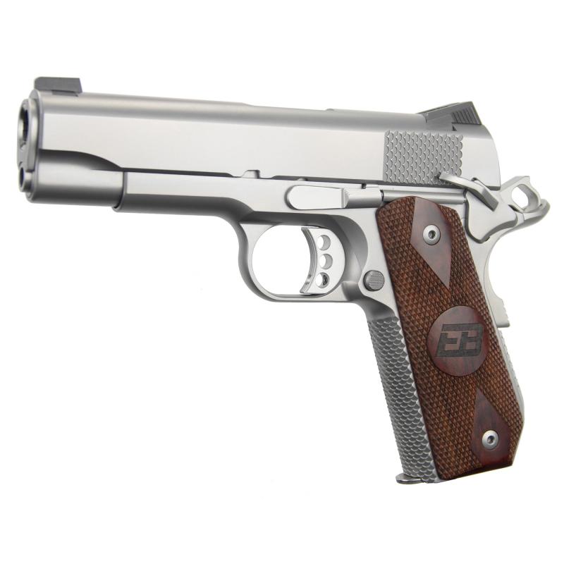 Kobra Carry 25th Anniversary, Semi-automatic, 1911, Commander Size, Bobtail Frame, 45 ACP, 4.25" Barrel, Cocobolo Grips, Thumb Safety, Front Night Sight, Stainless Steel, Silver, 7 Rounds, 2 Magazines KC-SS-25
