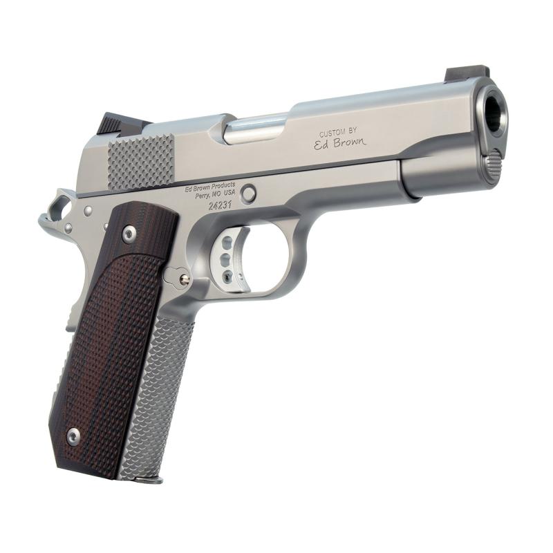 Kobra Carry, Semi-automatic, 1911, Commander, Bobtail Frame, 45ACP, 4.25" Barrel, Matte Finish, Stainless, G10 Grips, Thumb Safety, Black Fixed Rear Sight, Orange HD XR Front Sight, Recessed Slide Stop, 7 Rounds, 2 Magazines KC18-SS
