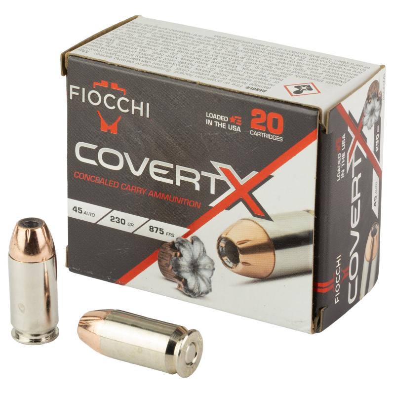 COVERT X, 45 ACP, 230 Grain, Jacketed Hollow Point, 20 Round Box 45CCWB