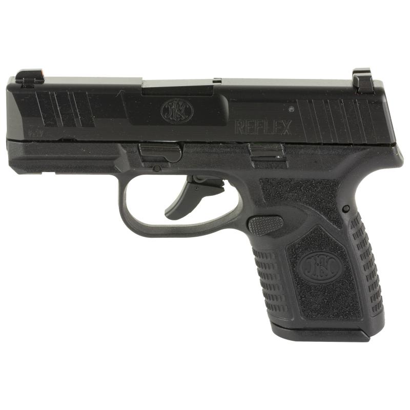 Reflex, Semi-automatic Pistol, Polymer Frame, Internal Hammer Fired, Single Action Only, Micro Compact, 9MM, 3.3" Cold Hammer Forged Barrel, PVD Finish, Black, Non-Manual Safety, Tritium Front Sight, 2 Dot Rear Sight, 2 Magazines, 10 Rounds 66-101412
