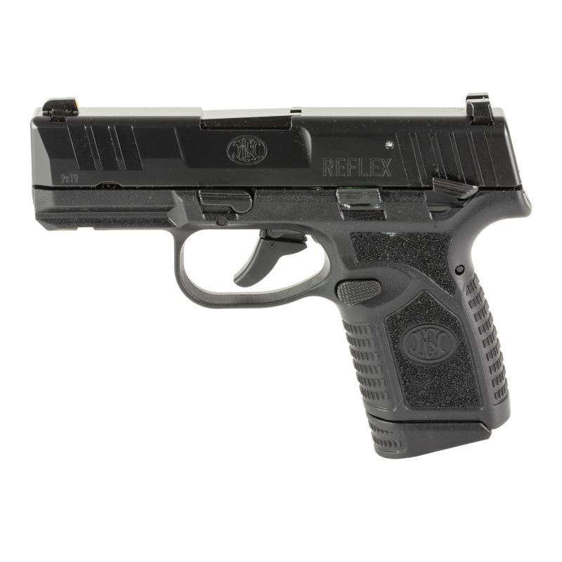 Reflex, Semi-automatic Pistol, Polymer Frame, Internal Hammer Fired, Single Action Only, Micro Compact, 9MM, 3.3" Cold Hammer Forged Barrel, PVD Finish, Black, Manual Safety, Tritium Front Sight, 2 Dot Rear Sight, 2 Magazines, 10 Rounds 66-101420