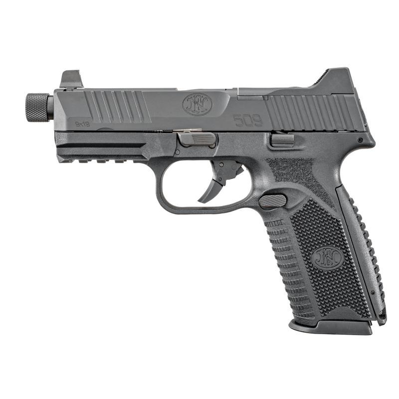 509 Tactical, Semi-automatic, Striker Fired, Full Size, 9MM, 4.5" Threaded Barrel, Polymer Frame, Black, 5-10Rd Magazines, Suppressor Height Night Sights, Low Profile Optics Mounting System, Interchangeable Backstraps, Soft Case 66-101650