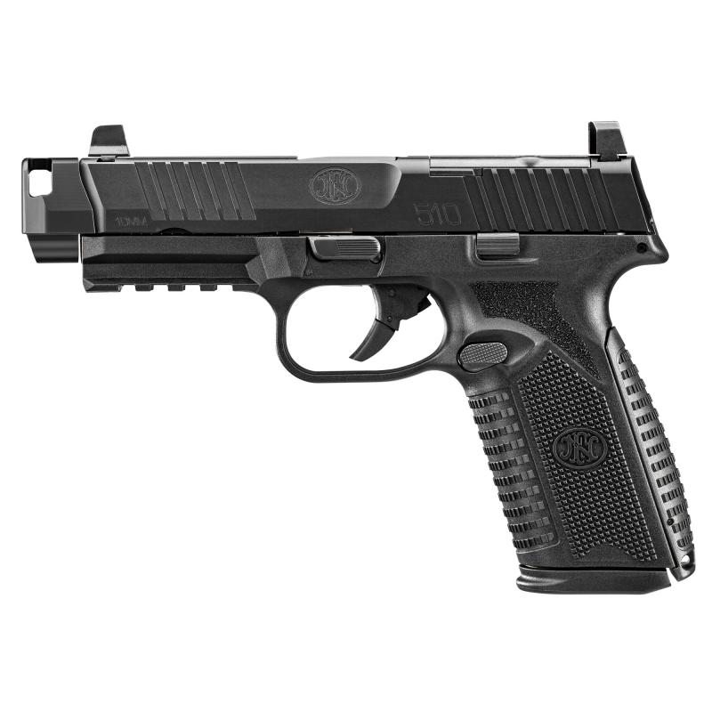 510 MRD Comp, Striker Fired, Semi-automatic, Full Size, 10MM, 4.43" Barrel, FN Quick Connect Compensator, Matte Finish, Black, 15 Rounds 66-102124
