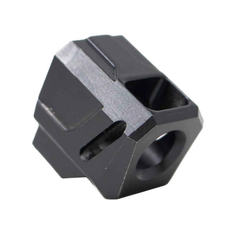 EXOS-524, Compensator, 9MM, Fits Smith & Wesson M&P Shield/Shield Plus, Anodized Finish, Black FF-P-A-COMP-SS-MP-01