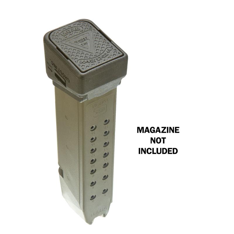 Mother of All Baseplates, LoViz, Mag Extension, +4 Rounds of 9MM or 3 Rounds of 40, Matte Finish, Black, Fits Glock Gen 2-5 19X/17/17L/22/24/31/34/35/37/45/47 GHOGL17LOVIZ-4BLK