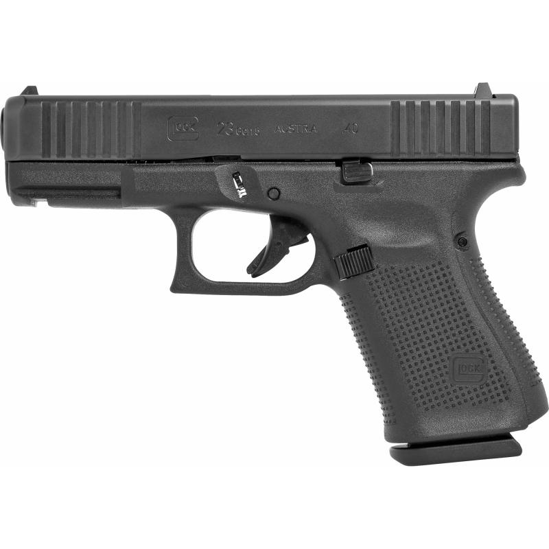 23 Gen5, Striker Fired, Compact, 40S&W, 4.02" Marksman Barrel, Polymer Frame, Matte Finish, Fixed Sights, 10Rd, 3 Magazines, Ambidextrous Slide Stop Lever, Flared Mag Well, nDLC Finished Slide and Barrel, No Finger Grooves PA235S201