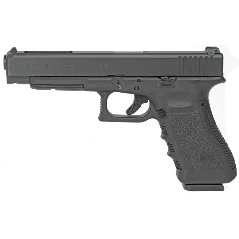 34, Semi-automatic, Safe Action, Longslide, 9MM, 5.32", Black, 17Rd, 2 Mags, Glock OEM Rail, Prac/Tac, Right Hand, Adjustable Sights, Polymer, Matte UI3430103
