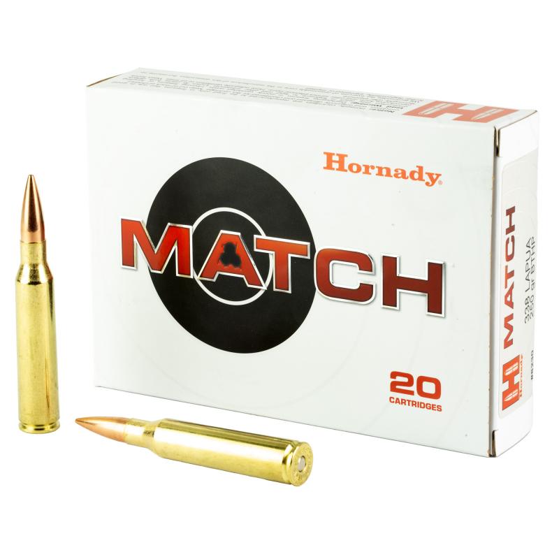 Match Rifle Ammunition .338 Lapua 250 Grain Boattail Hollow Point Match