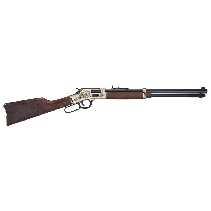 Big Boy, Lever Action Rifle, 357 Magnum/38 Special, 20" Octagon Barrel, Engraved Brass Receiver, Engraved Barrel Band, Fully Adjustable Semi Buckhorn Sights, Fancy Walnut Stock, 10 Rounds H006GMD