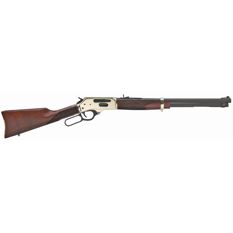 Side Gate Lever Action, .38-55 Winchester, 20" Barrel, Brass Receiver, Walnut Stock, 5Rd, Fully Adjustable Semi-Buckhorn Sights H024-3855