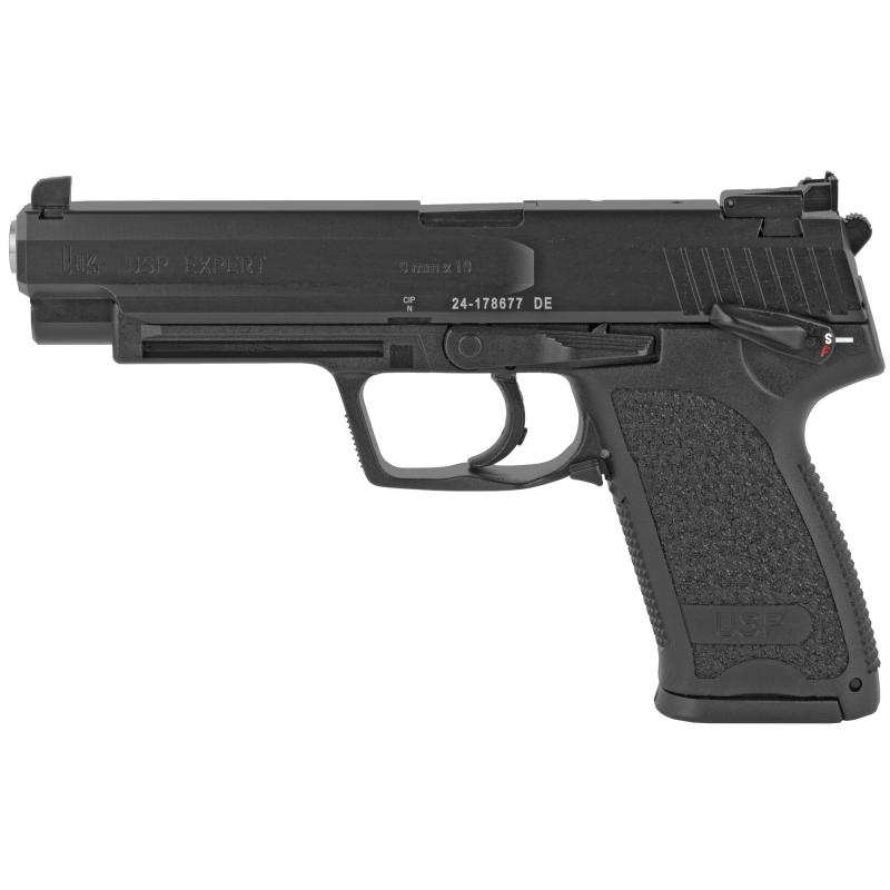 USP9, Expert, V1, Double Action/Single Action, Semi-automatic, Polymer Frame Pistol, Full Size, 9MM, 5.2" Barrel, Black, Adjustable Sights, Manual Safety, , Decocker, 15 Rounds, 2 Magazines 81000361