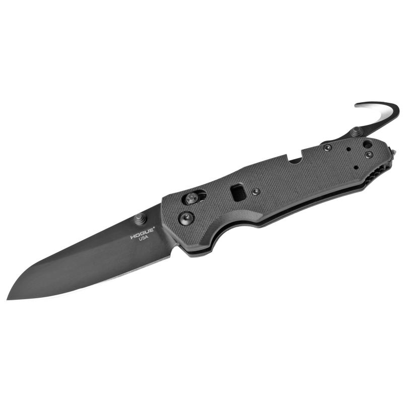 Trauma First Response Tool, Folding Knife, Bohler N680, Plain Edge, Opposing Bevel, 3.4", Black Cerakote Blade, Black G10 Frame 34779