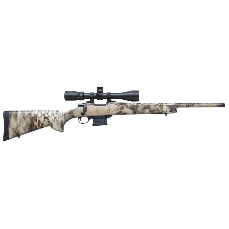 Mini Action Full Camo, Bolt Action Rifle, 6.5 Grendel, 20" Threaded Barrel, Synthetic Stock, Right Hand, Kryptek Highlander, Includes Gamepro 4-16x44 Scope, 5Rd HMA70670KHC