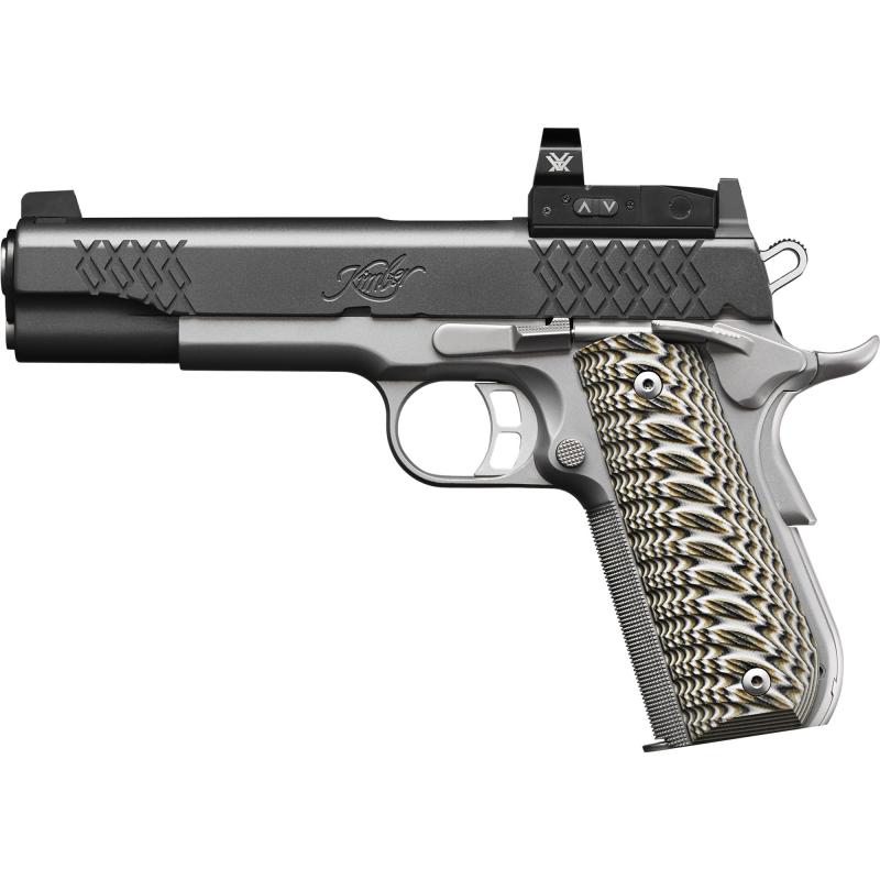 Aegis Elite Custom, 1911, Semi-automatic, Full Size, 9MM, 5" Barrel, Matte Finish, Black Slide with Silver Frame, G10 Grips, Fiber Optic Front Sight, Optic Ready, Mounted Vortex Venom Red Dot, 9 Rounds 3000353