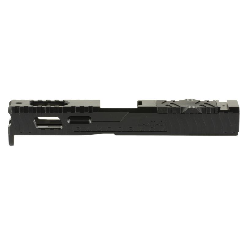 Razorback Stripped Slide, Fits Gen 4 Glock 19, RMR Cut with Plate, DLC Finish, Black 01-GSS-GEN4-G19-LT
