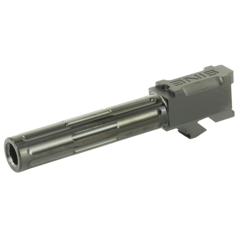 9INE, Barrel, 9MM, Black, 1:10, Fluted, Fits Glock 19 01-GB-G19-NTH-BLK