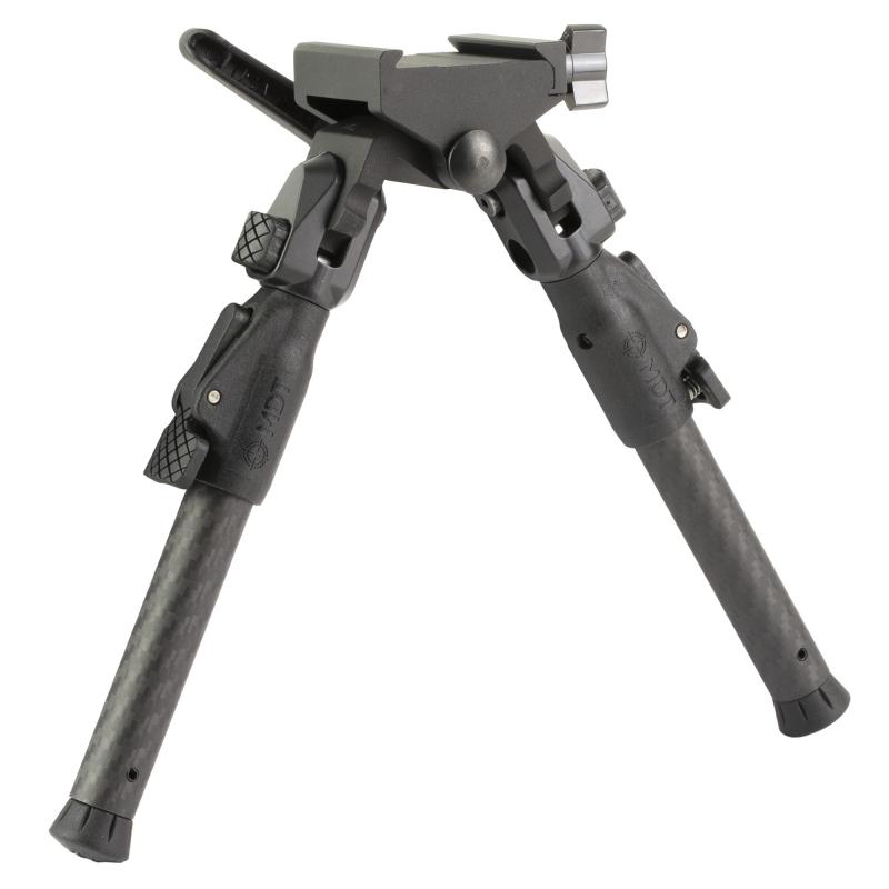 GRND-POD Bipod, Height Adjustable, Four Locking Positions (0, 50, 80, and 180 Degrees), RRS Dovetail/ARCA Attachment Interface, Aluminum Core, Carbon Fiber Legs, Matte Finish, Black 105561-BLK